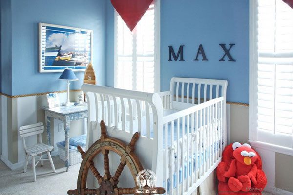 رنگ آبی در دکوراسیون اتاق نوزاد