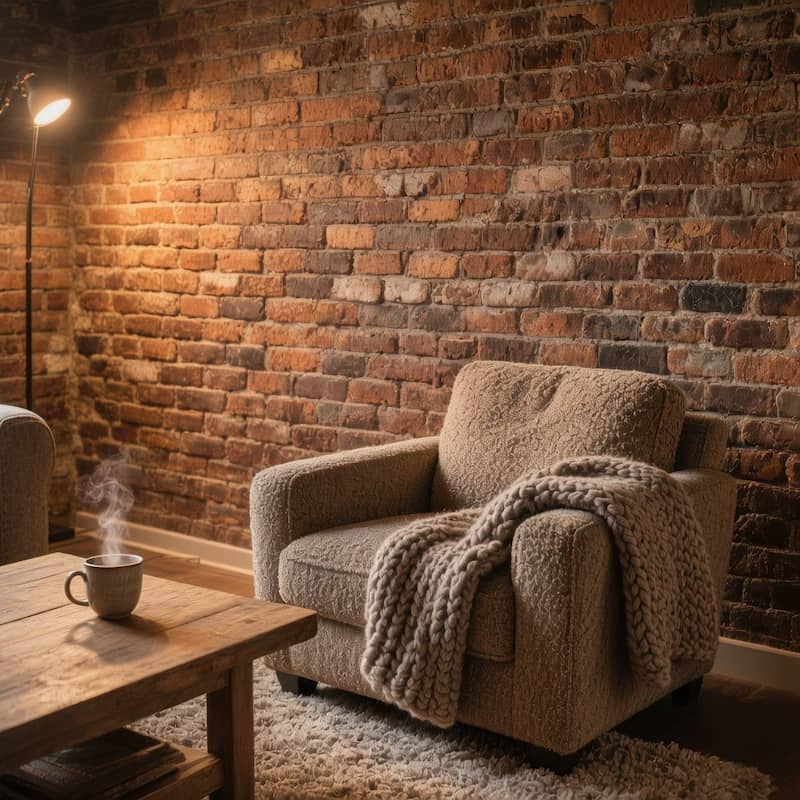 دیوار آجری در دکوراسیون داخلی به عنوان عایق حرارتی