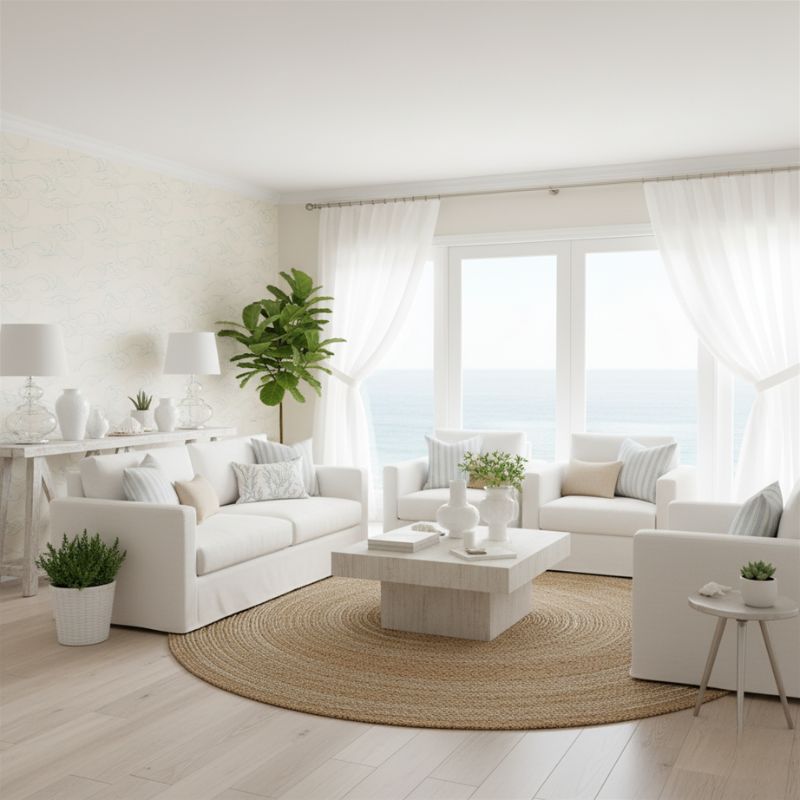 کاغذ دیواری رنگ روشن، کرم و آبی روشن