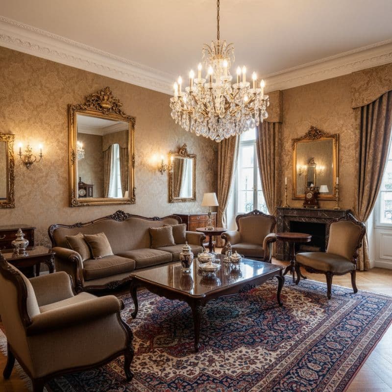 کاغذ دیواری رنگ روشن، سبک کلاسیک