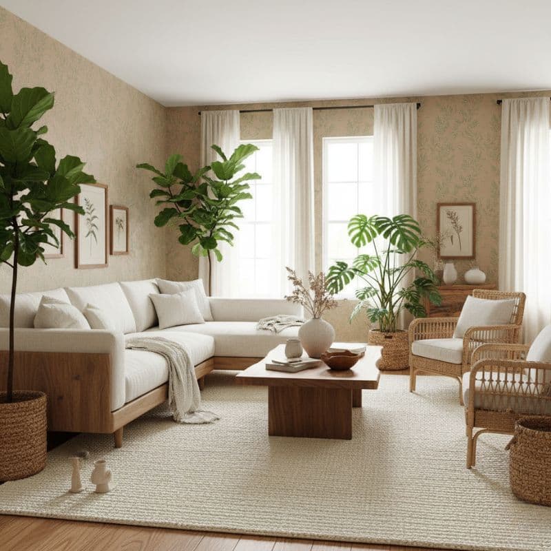 کاغذ دیواری رنگ روشن، بژ و سبز روشن