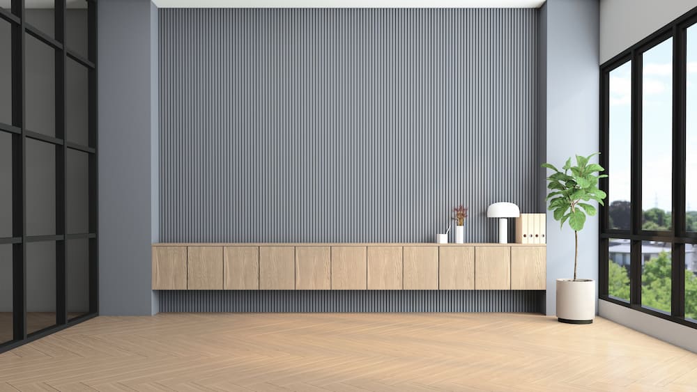 دیوارپوش پشت تلویزیون خاکستری