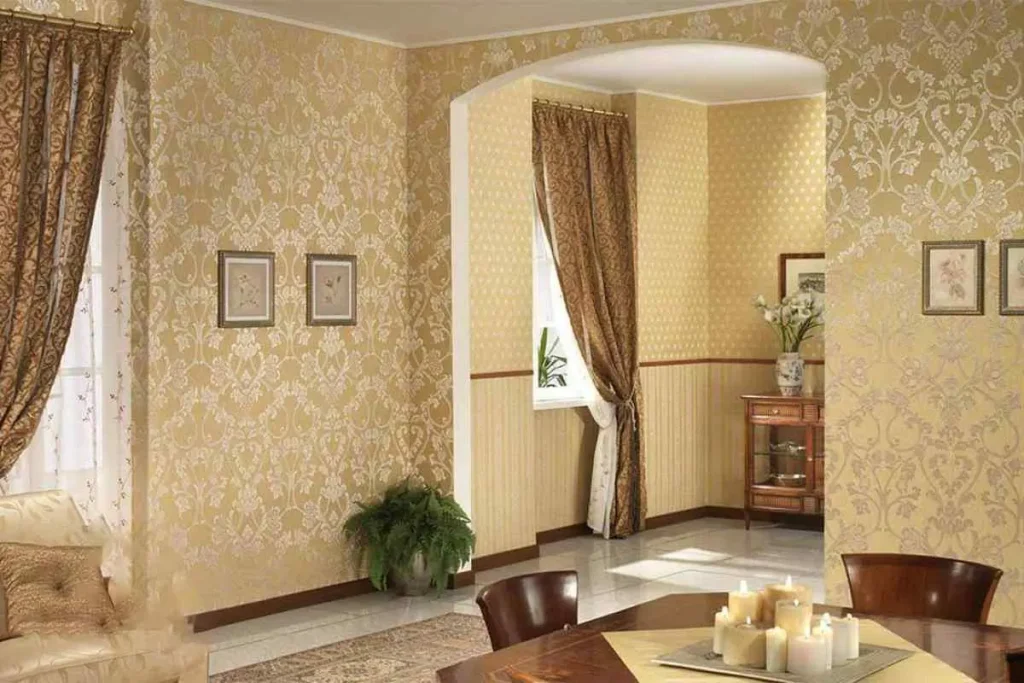 کاغذ دیواری رنگ روشن برای پذیرایی