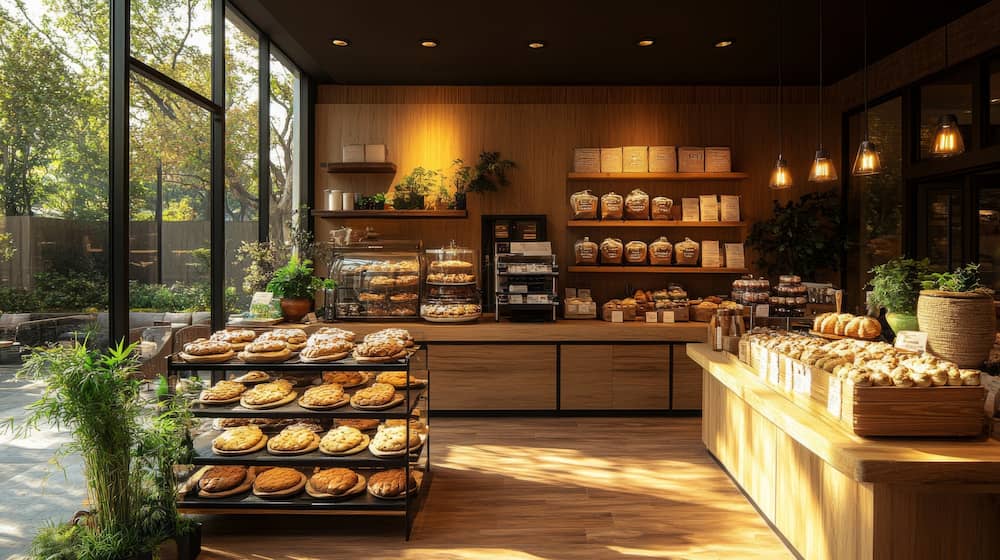 رنگآمیزی و نورپردازی شیرینی فروشی