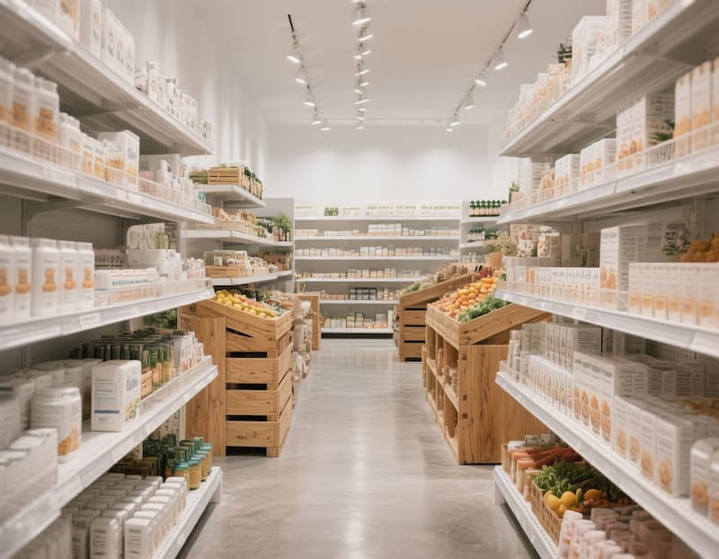 در طراحی چیدمان به اندازه و فضای سوپرمارکت توجه داشته باشید