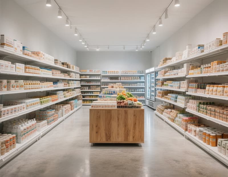 ایده لوکس و جذاب استفاده از جزیره در دکوراسیون سوپرمارکت!