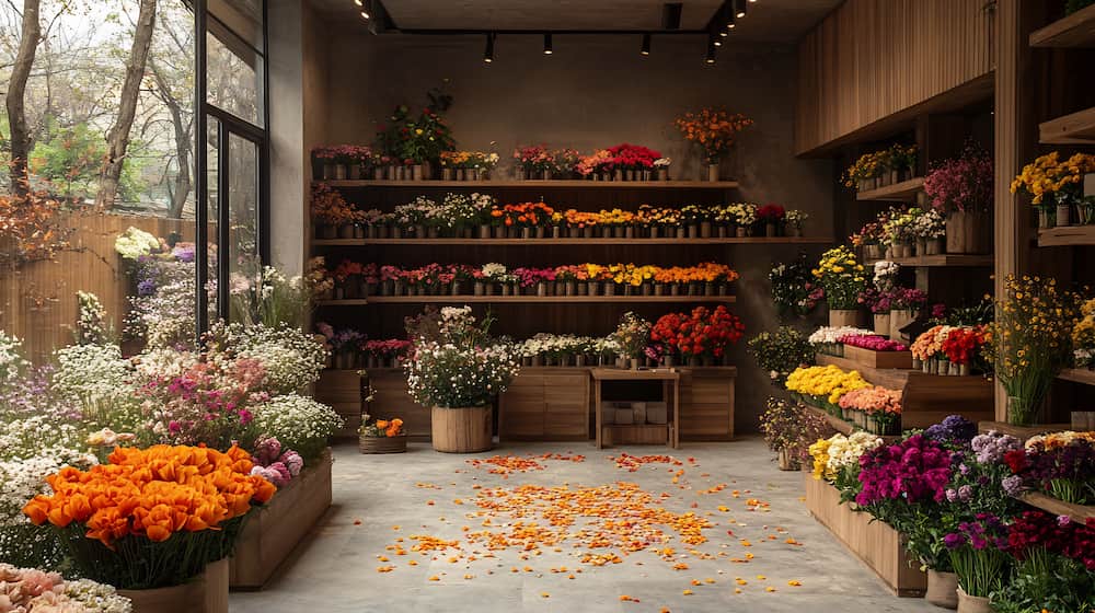 نکات مهم در نورپردازی دکوراسیون گل فروشی