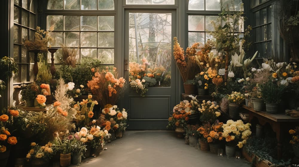 نورپردازی دکوراسیون گل فروشی