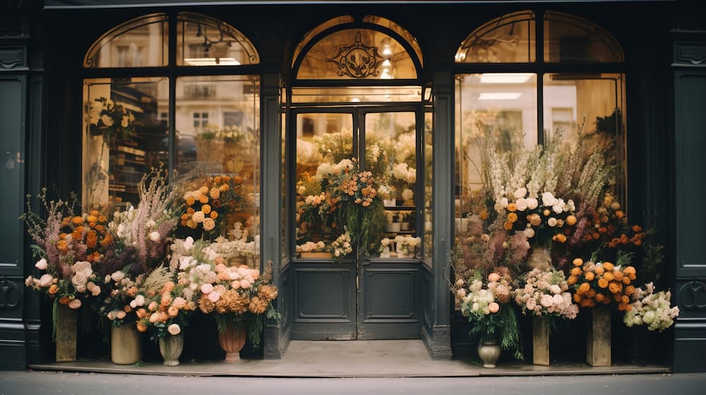 ویترین دکوراسیون گل فروشی