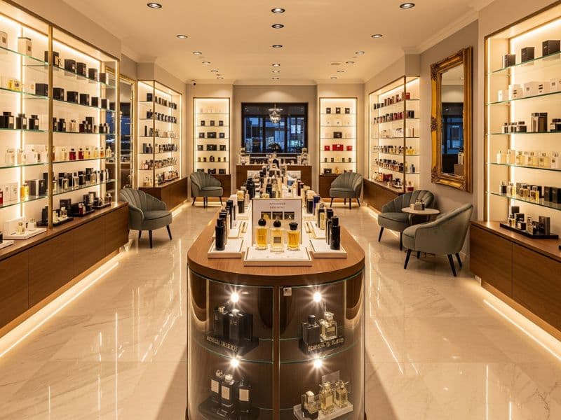 اهمیت رنگ در دکوراسیون عطر فروشی