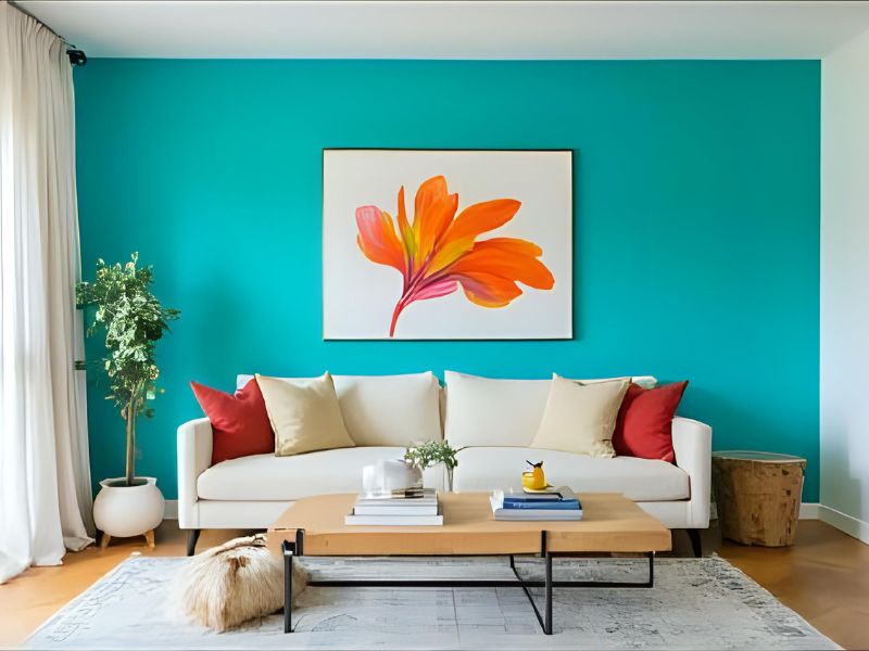 دکوراسیون منزل رنگ آبی فیروزه ای